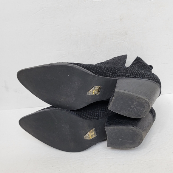 Jeffrey Campbell Bella Black Pointed Toe Leather Ankle Boots Size 10 - Picture 10 of 12